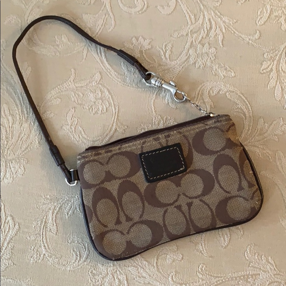 Vintage Coach Leatherware Brown Signature wristlet